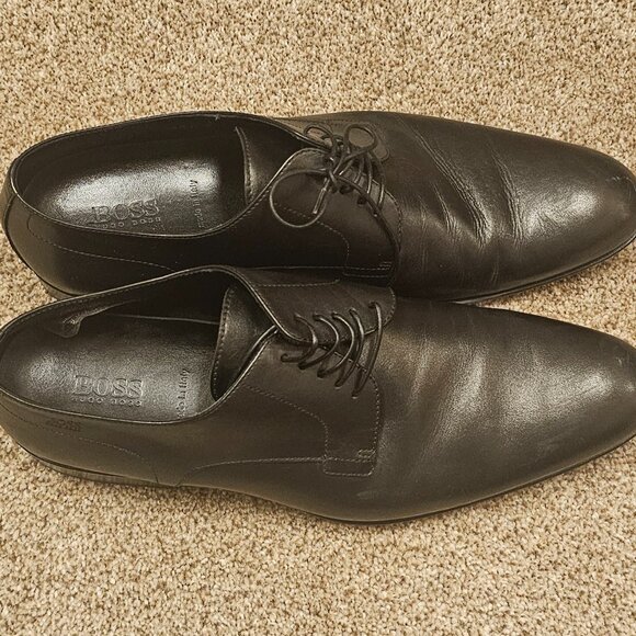 Black leather Oxford dress shoes from the brand BOSS Hugo Boss main image 8